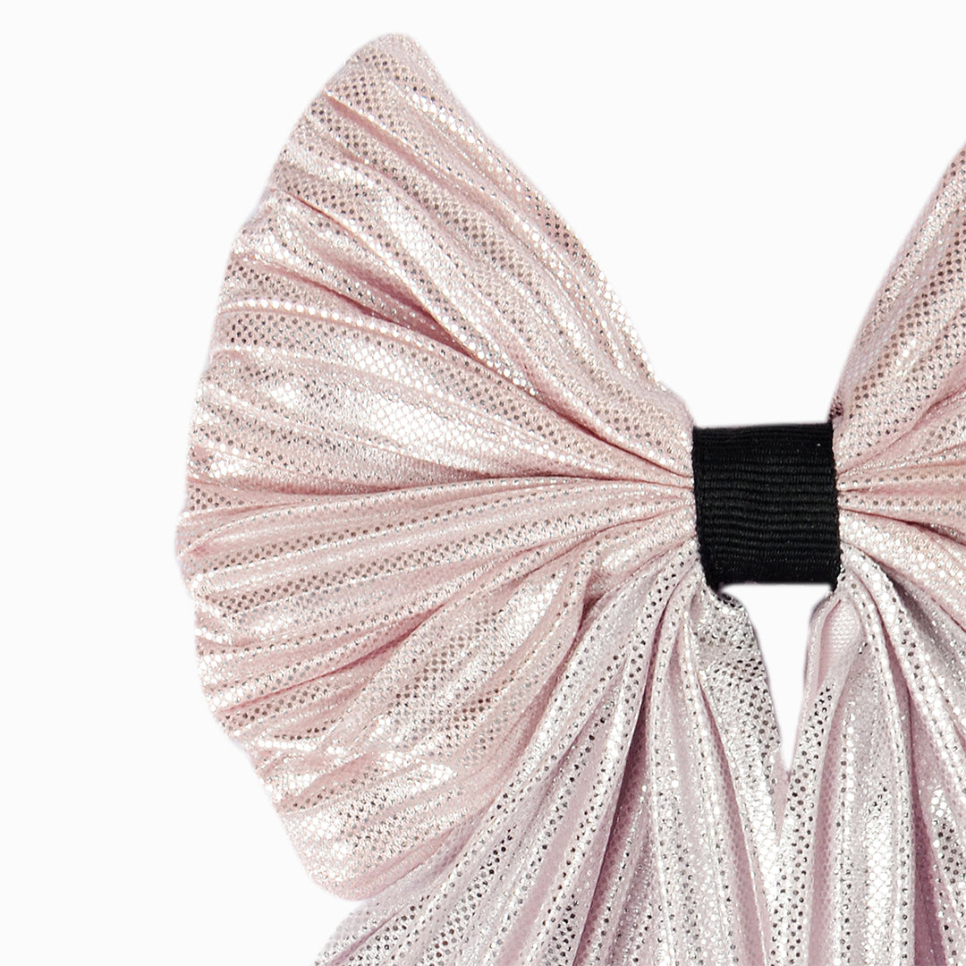 Hair Bowclip – Baby Pink Pleated Design for Girls & Women