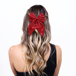 Load image into Gallery viewer, Stylish Hair Bow for Women Maroon Colour Pack of 1
