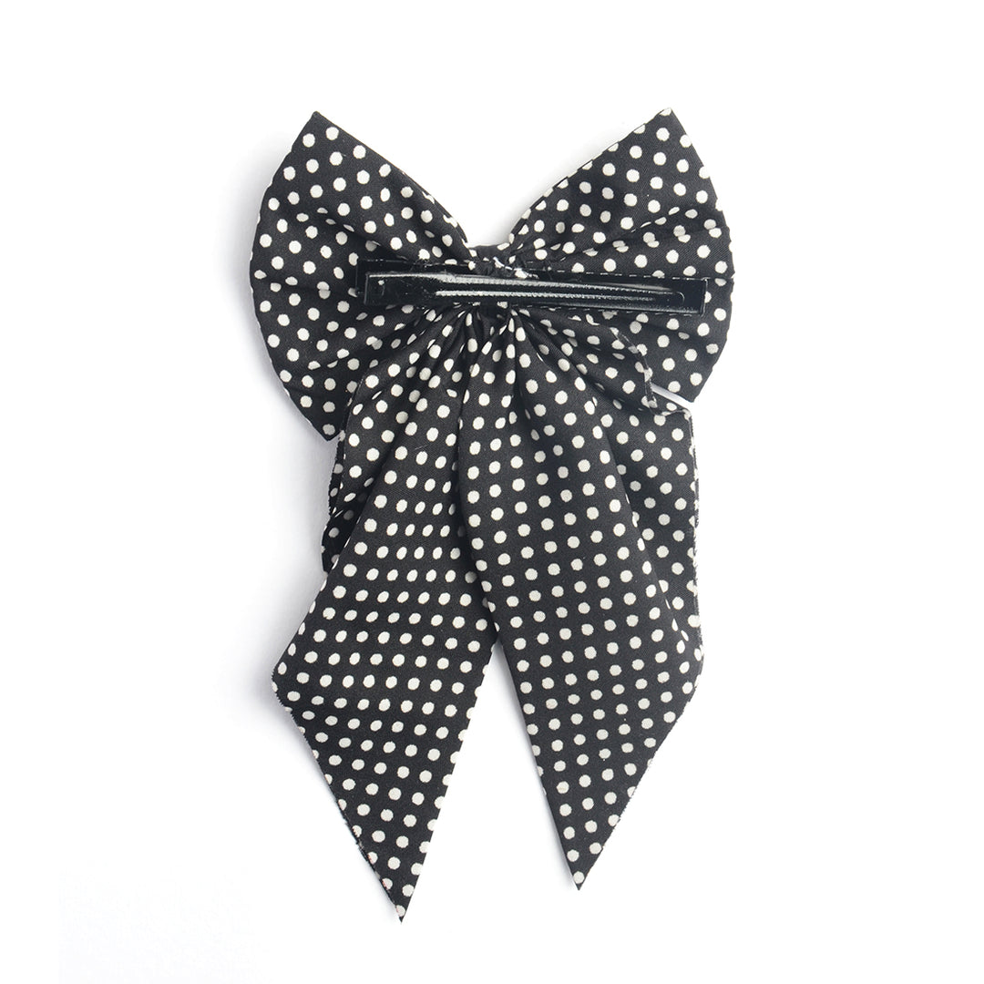 Polka Dot Black Bow Handmade Hair Accessory Set of 1