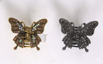 Load image into Gallery viewer, Radhu &amp; Kabby Butterfly Metal Hair Claw Clip Set | Antique Gold &amp; Black Stone-Styled Hair Accessories for Women/Girls