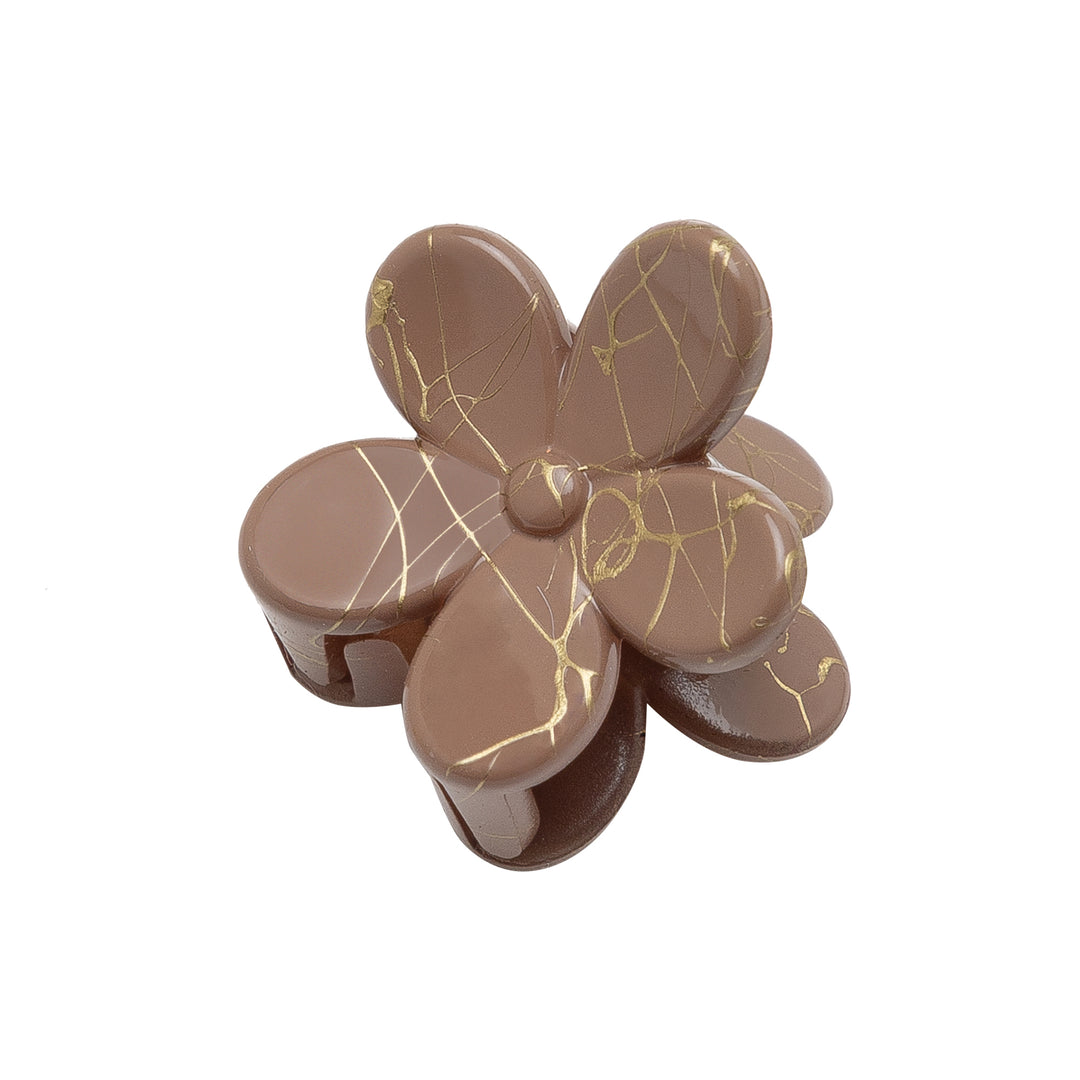 Radhu & Kabby Mini Flower Claw Clips for Girls |  Matte Finish with Marble Pattern | Set of 12 Strong Grip Multicolor Clips for Styling
