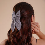 Load image into Gallery viewer, Trendy Hair Bow for Women/Girls Silver Colour 1 Pcs
