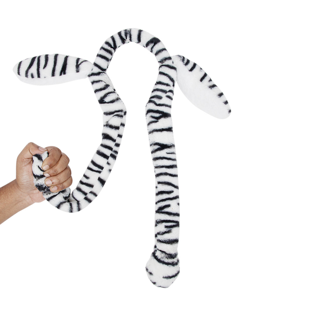 Radhu & Kabby Tiger Print Plush Hairband | Cute Animal Ear Design for Kids & Adults