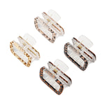 Load image into Gallery viewer, Set of 4 Leopard Print Hair Claw Clips | Rectangle Clutcher for Women