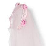 Load image into Gallery viewer, Pink Floral Veil Headband Elegant Bridal Accessory Pack of 1
