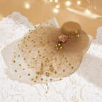 Load image into Gallery viewer, Radhu &amp; Kabby Fascinator Hat for Girls/Women | Brown Hat with Polka Dot Veil, Mesh Bow | Hair Accessory for Weddings, Outings and Special Events