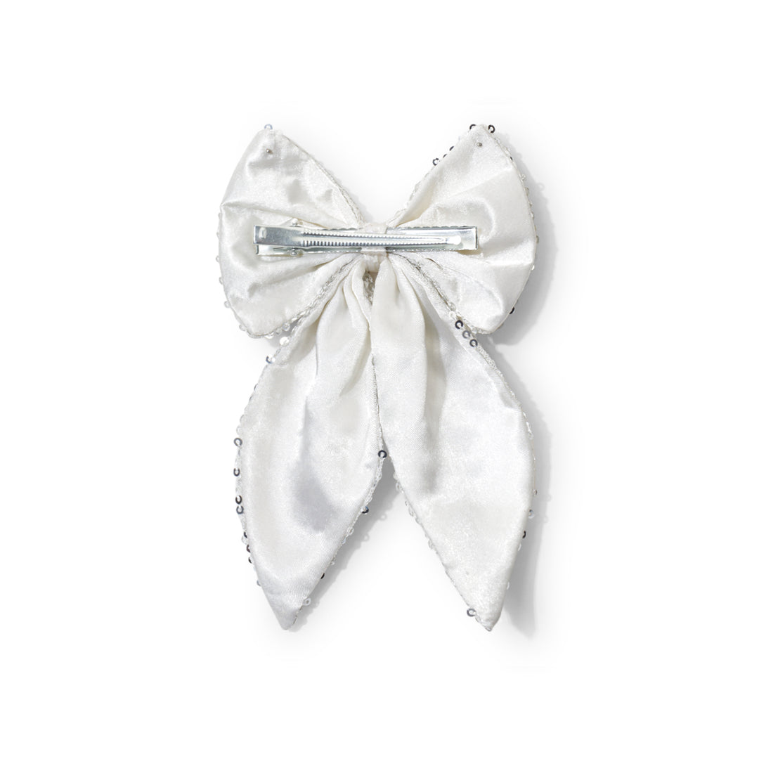 Hair Bow for All Occasions White Colour Pack of 1