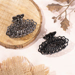 Load image into Gallery viewer, Vintage Black Rhinestone Hair Claw Clips – Set of 2 Elegant Hair Accessories