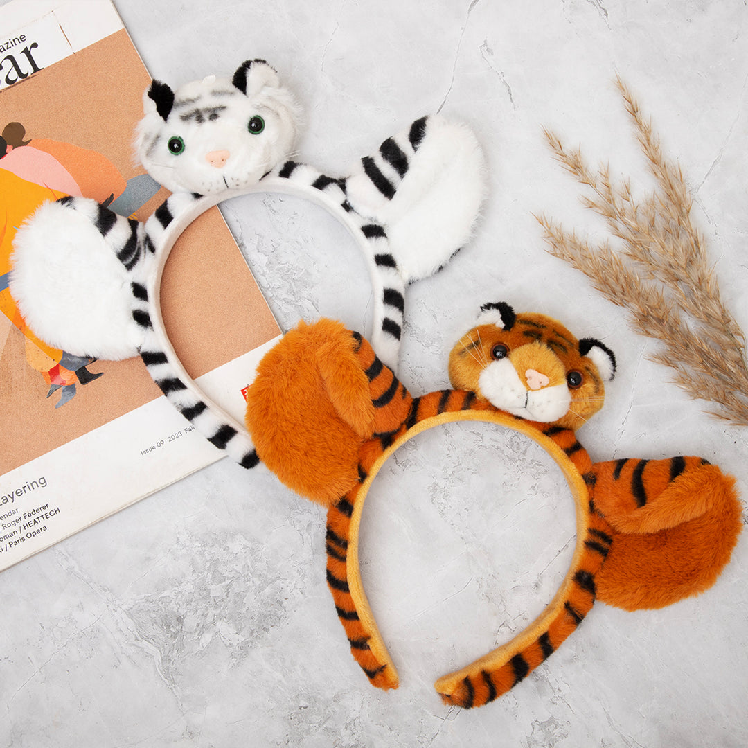 Tiger Ear Hairband Animal Headband for Dress-Up Fun Orange Colour One Piece