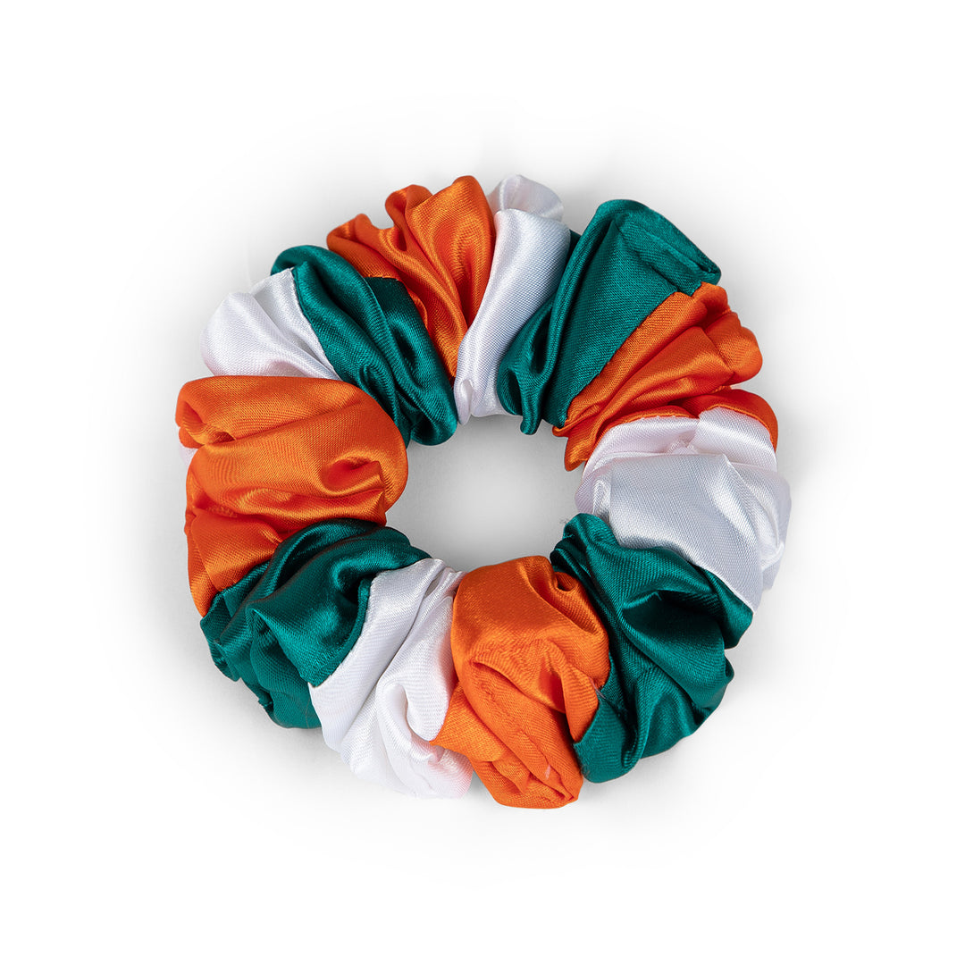 Satin Tricolor Scrunchie for Women & Girls | Indian Flag Hair Accessory