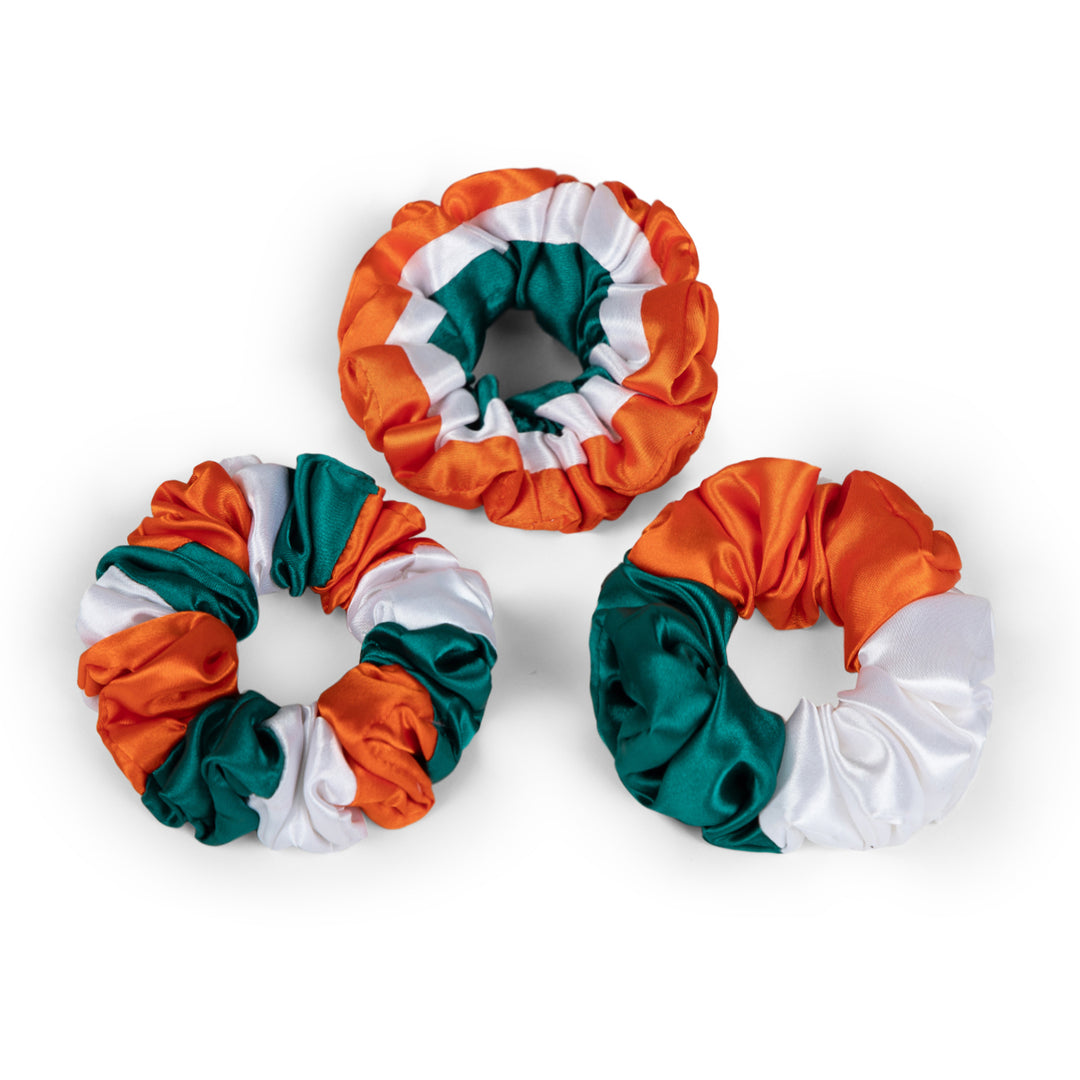 Satin Tricolor Scrunchie for Women & Girls | Indian Flag Hair Accessory