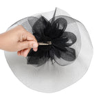 Load image into Gallery viewer, Radhu &amp; Kabby Floral Fascinator Hat for Women | Set of 1 Stylish Black Hat with Alligator Clips &amp; Headband