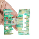 Load image into Gallery viewer, Radhu &amp; Kabby Large Marble Finish Hair Clutcher Clips | Set of 3 Rectangle Claws in Multicolor Tones | Strong Grip for Thick Hair | Stylish Daily Hair Accessories