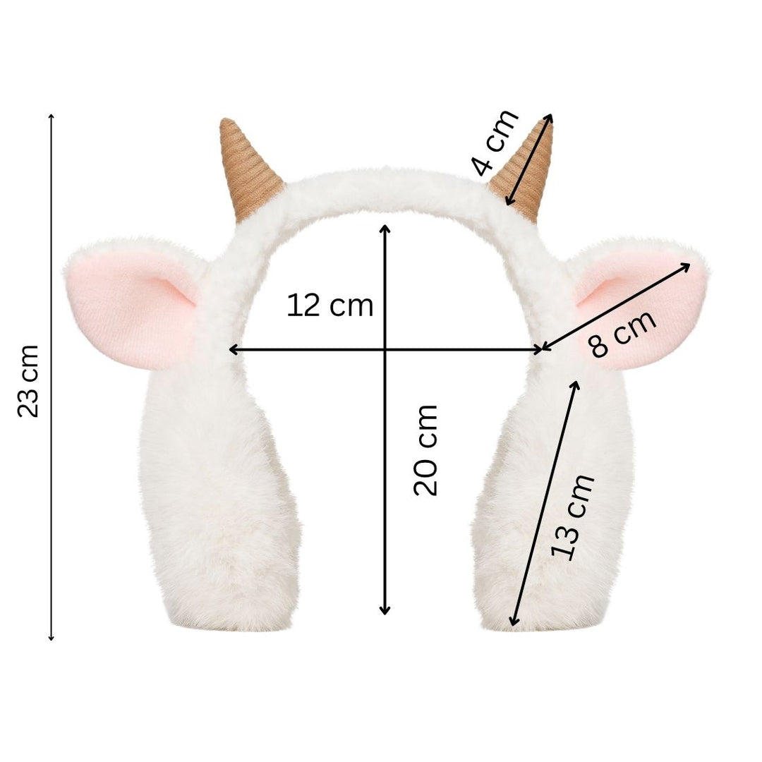 Radhu & Kabby Cozy Horn Plush Earmuffs | Soft, Warm & Lightweight Winter Ear Warmer