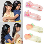 Load image into Gallery viewer, Hair Clips for Girls Alligator Pins Pastel Hair Accessories Pink &amp; Peach Shades Pack of 4
