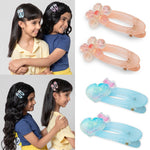 Load image into Gallery viewer, Pastel Hair Clips for Girls Blue &amp; Peach Alligator Hair Pins Set of 4
