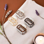 Load image into Gallery viewer, Set of 4 Leopard Print Hair Claw Clips | Rectangle Clutcher for Women