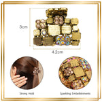 Load image into Gallery viewer, Metal Hair Clutchers – Gold, Rose Gold &amp; Silver with Crystals Set of 3