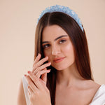 Load image into Gallery viewer, Hairband with Blue Embellishments for Girls &amp; Women
