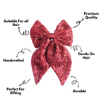 Load image into Gallery viewer, Stylish Hair Bow for Women Maroon Colour Pack of 1
