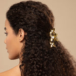 Load image into Gallery viewer, Elegant Floral Pearl Hair Claw Clip - Vintage Metal Flower Hair Accessory