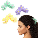 Load image into Gallery viewer, Flower Design Hair Clutchers - Medium Size Set of 3
