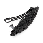 Load image into Gallery viewer, Black Beaded Floral Barrette for Elegant Styling 1 Piece
