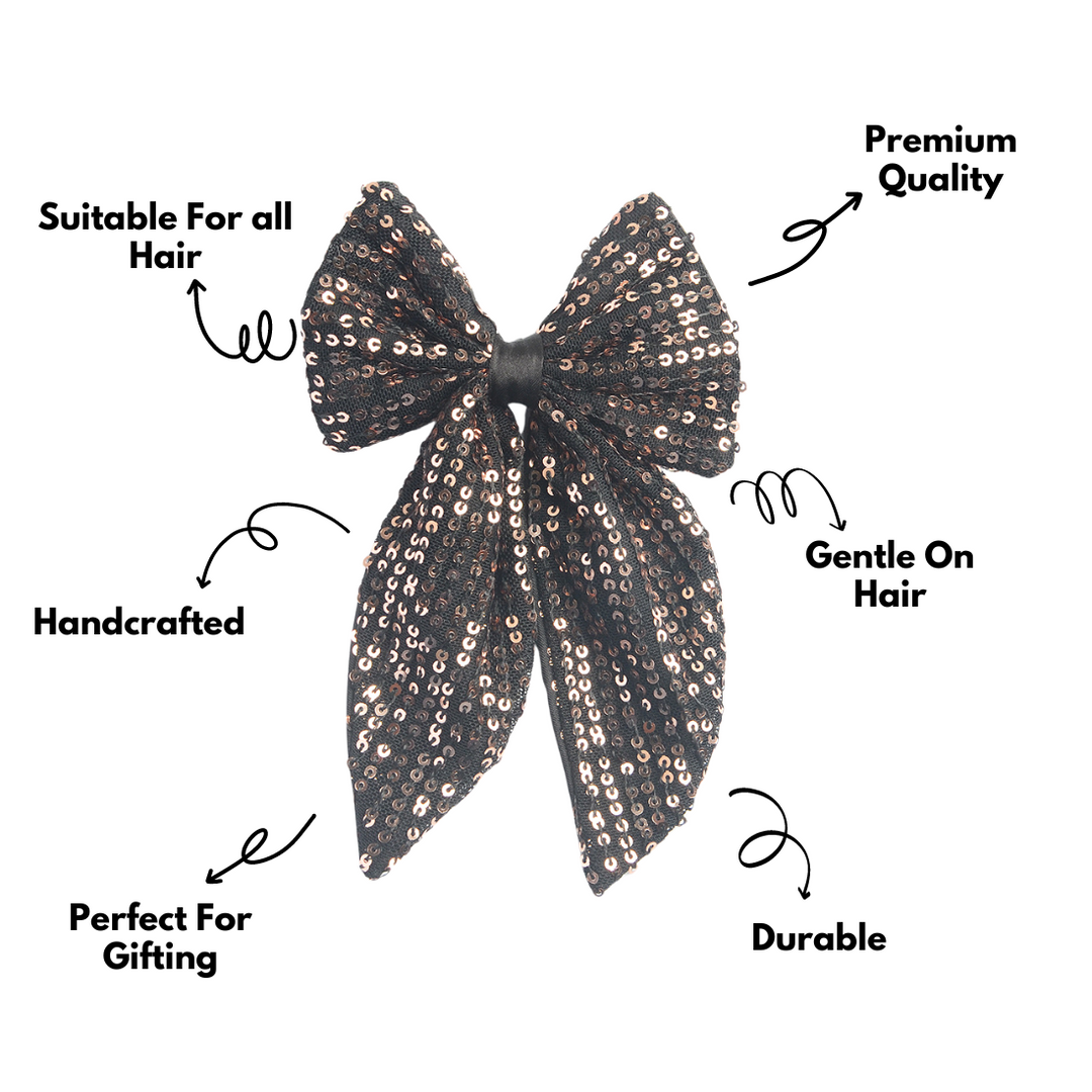 Trendy Hair Bow for Girls Black Colour 1 Pcs