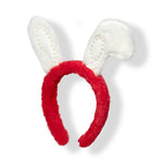 Load image into Gallery viewer, Bunny Ears Headband Red &amp; White with Pearls 1 Pcs
