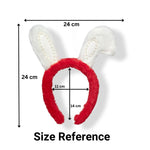 Load image into Gallery viewer, Bunny Ears Headband Red &amp; White with Pearls 1 Pcs
