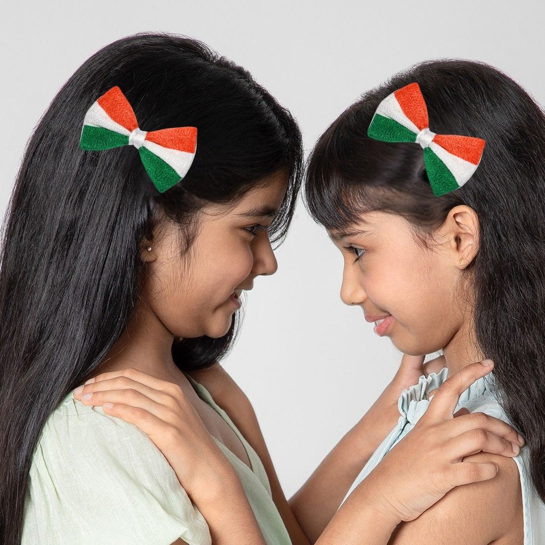 Radhu & Kabby Tricolor Hair Clip for Girls | Perfect For Republic Day, Independence Day, Sports & Function