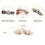 Load image into Gallery viewer, Radhu &amp; Kabby Off White Pearl Barrette | Classy White Finish | Strong Grip &amp; Anti-Slip Design