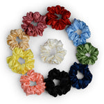 Load image into Gallery viewer, Satin Scrunchies - Multi-Colour Hair Accessories Set of 10
