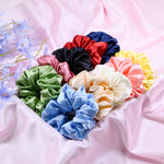 Load image into Gallery viewer, Satin Scrunchies - Multi-Colour Hair Accessories Set of 10
