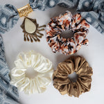 Load image into Gallery viewer, Trendy Hair Scrunchies Multicolour Set of 3
