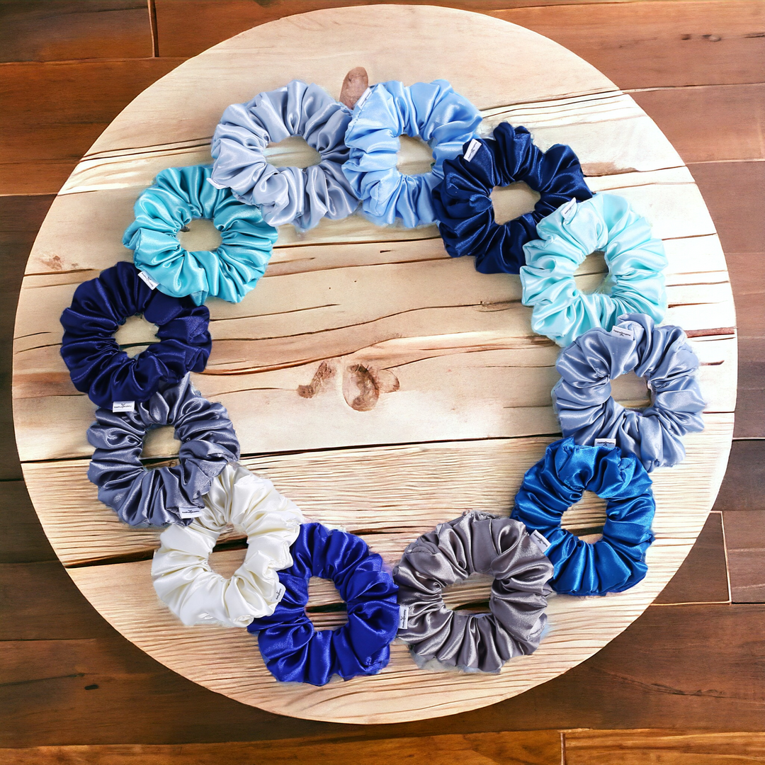 Satin Hair Scrunchies for Girls and Women Pack of 12