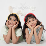 Load image into Gallery viewer, Bunny Ears Headband Red &amp; White with Pearls 1 Pcs
