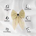 Load image into Gallery viewer, Handmade Hair Bow for All Occasions Beige Colour Pack of 1
