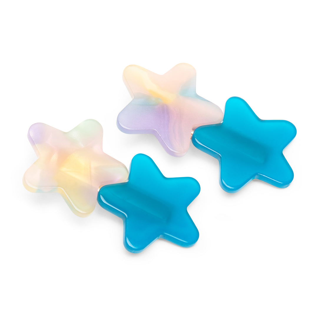 Blue Star Alligator Hair Clips Hairpins - Playful Kids 1 Pair