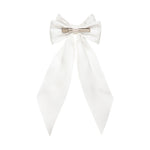 Load image into Gallery viewer, Satin Hair Bow Clips Black &amp; White Set of 2
