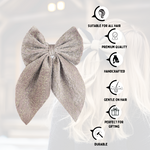 Load image into Gallery viewer, Trendy Grey Hair Bow Clip for Women/Girls Pack of 1
