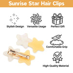 Load image into Gallery viewer, Star Alligator Hair Clips Hairpins - Yellow &amp; White Set of 2
