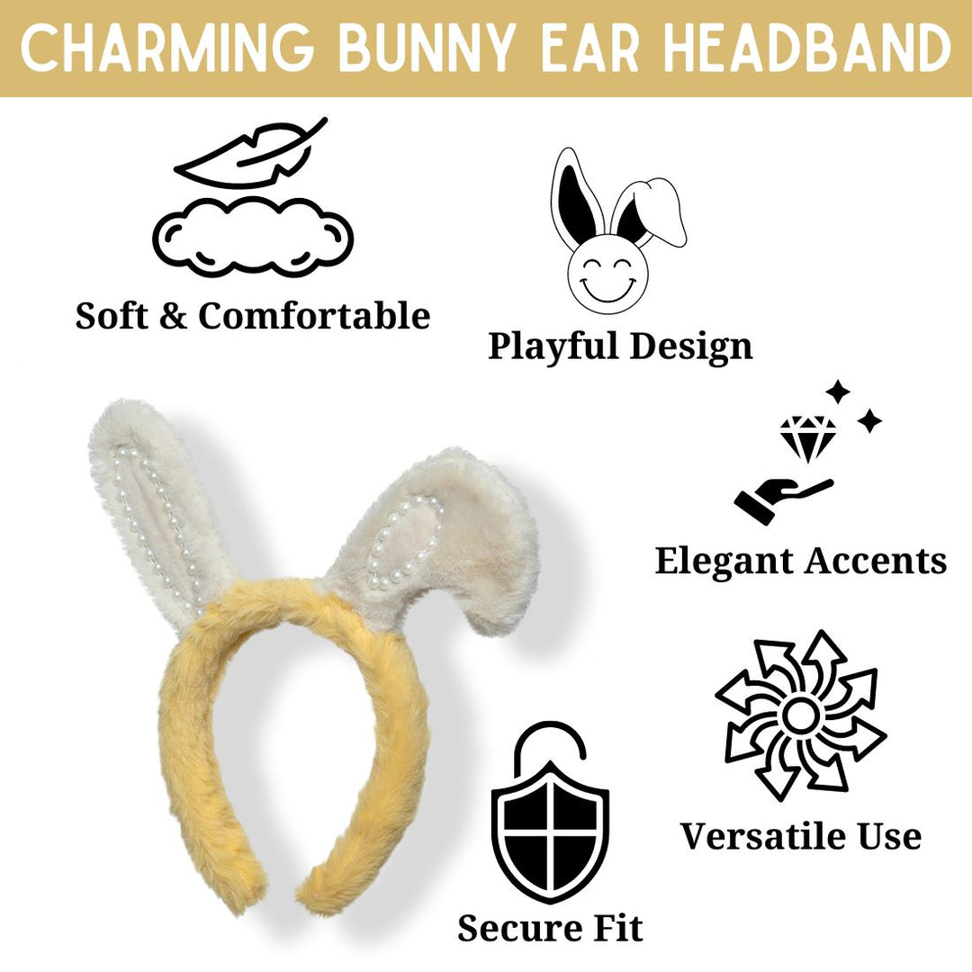 Rabbit Headband with Pearl Embellishments Pack of 1