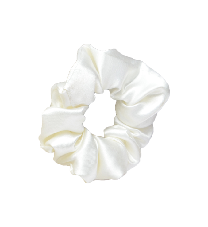 Satin Scrunchie Set for Women | Black & White Hair Accessories | Soft & Gentle Hair Ties