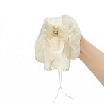Load image into Gallery viewer, Radhu &amp; Kabby Classic White Hair Claw Clip for Women &amp; Girls | Elegant Chiffon Fabric Hair Accessory with Pearl Detailing