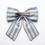 Load image into Gallery viewer, Radhu &amp; Kabby Premium Fabric Hair Bow for Women/Girls | Trendy Striped Cotton Hair Bow Accessory | Stylish for Everyday, Party &amp; Casual Wear