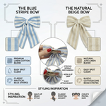 Load image into Gallery viewer, Radhu &amp; Kabby Premium Fabric Hair Bow for Women/Girls | Trendy Striped Cotton Hair Bow Accessory | Stylish for Everyday, Party &amp; Casual Wear