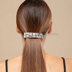 Load image into Gallery viewer, Matte Black Crystal Barrette for Women
