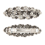 Load image into Gallery viewer, Silver Barrette with Crystal Detail For Special Occasions 1 Piece
