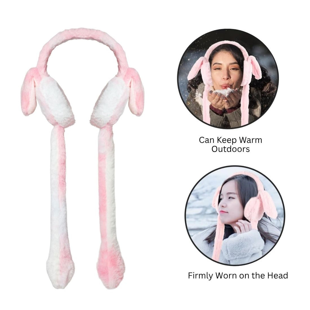 Radhu & Kabby Bunny Ear Muff | Soft Plush Ear Warmer with Long Fluffy Ears | Perfect for Cold Weather | Pack of 1